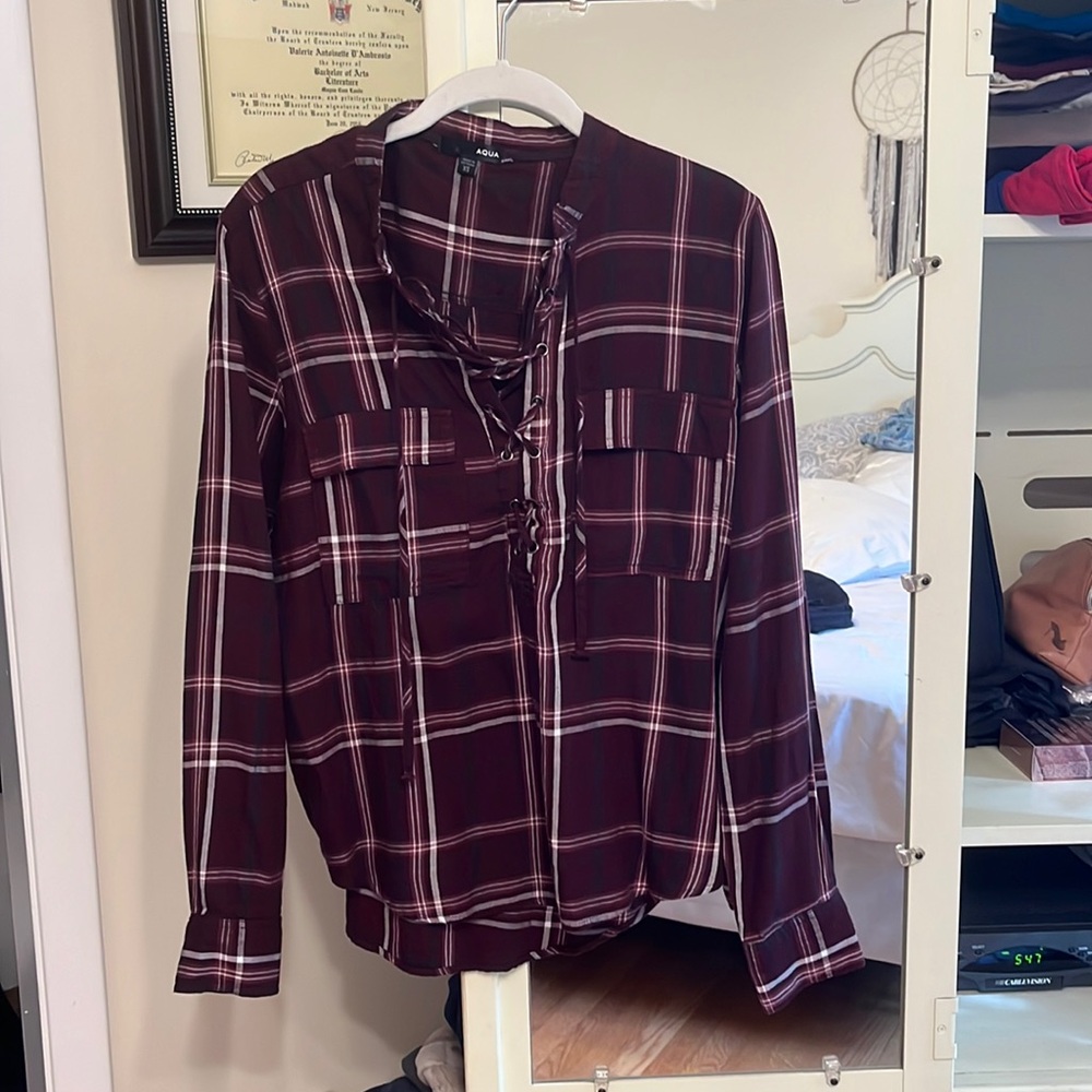 AQUA open front brand new flannel!